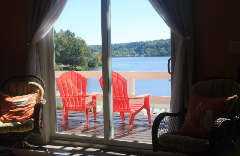 Lake view at Cabins in Hocking.