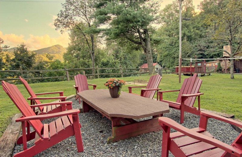 Patio at Sunset Farm Cabins.