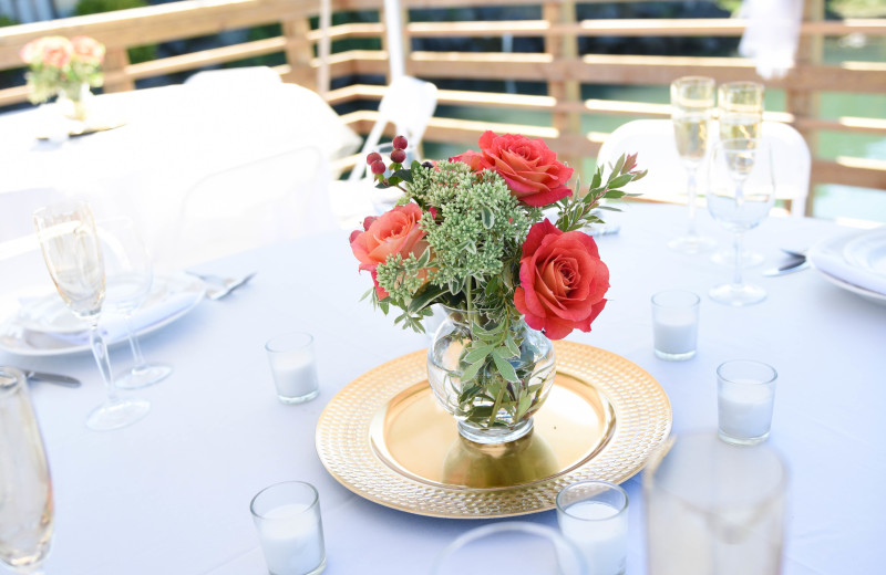 This gorgeous outdoor space over looks the Swinomish Channel. It is perfect for a small wedding, reception, party, wine event and more!