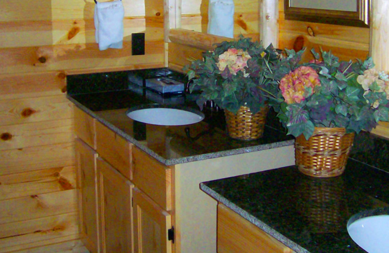 Cabin bathroom at White Oak Lodge & Resort.