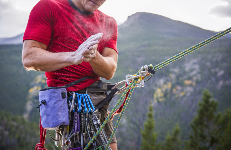 Mountain climbing at Wood Mountain Lodge.