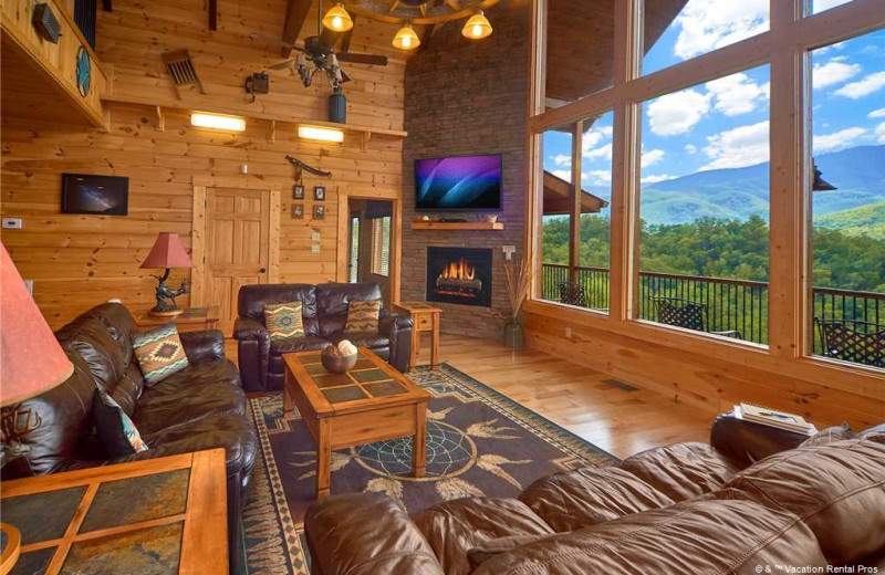Rental living room at Vacation Rental Pros - Gatlinburg.