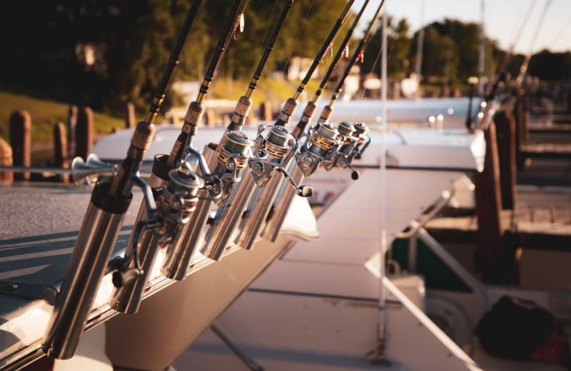 Fishing rods at River Bend's Resort & Walleye Inn.