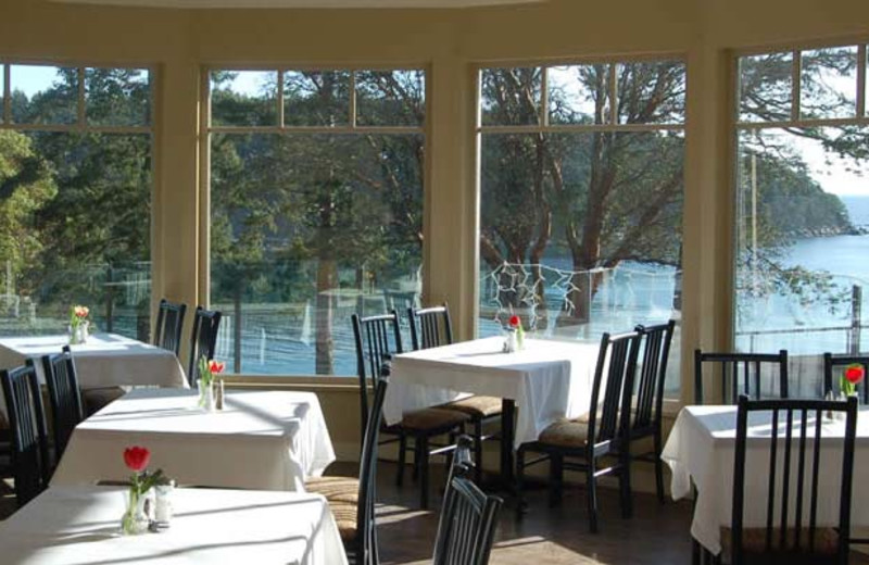 Dining at Mayne Island Resort and Spa.