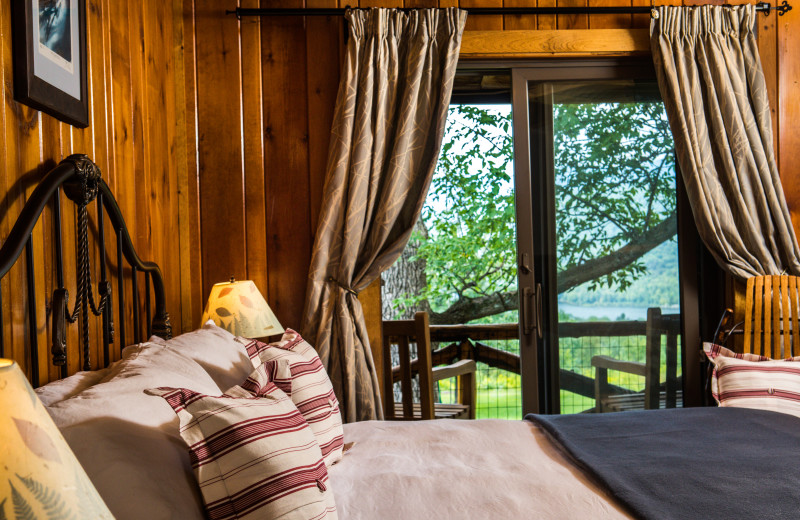 Balcony Room at Garnet Hill Lodge with stunning lake and mountain views.