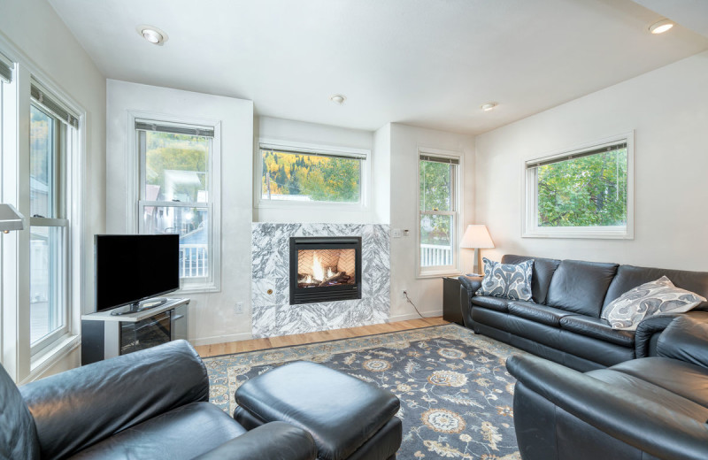 Rental living room at Accommodations in Telluride.
