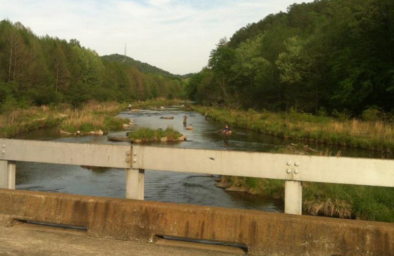 Fishing at Hochatown Country Lodge.