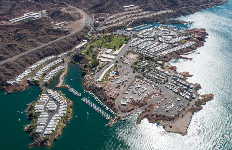 Aerial view of Havasu Springs Resort.
