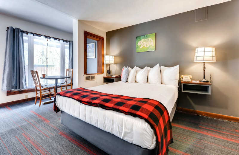 Guest room at Boulder Adventure Lodge.