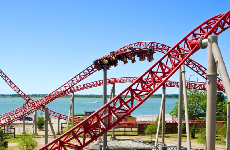 Roller coaster at Cedar Point Resort.