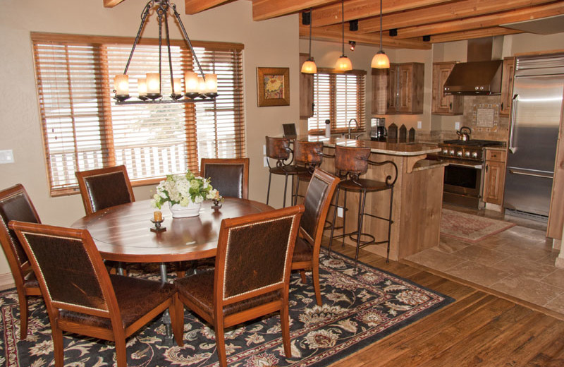 Rental dining room at Big Sky Luxury Rentals.