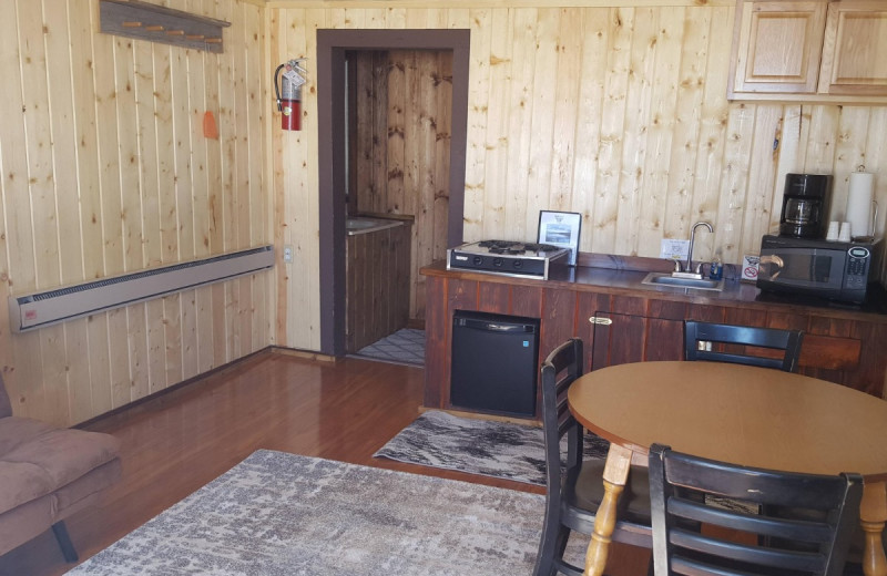 Cabin interior at North Shore Lodge & Resort.