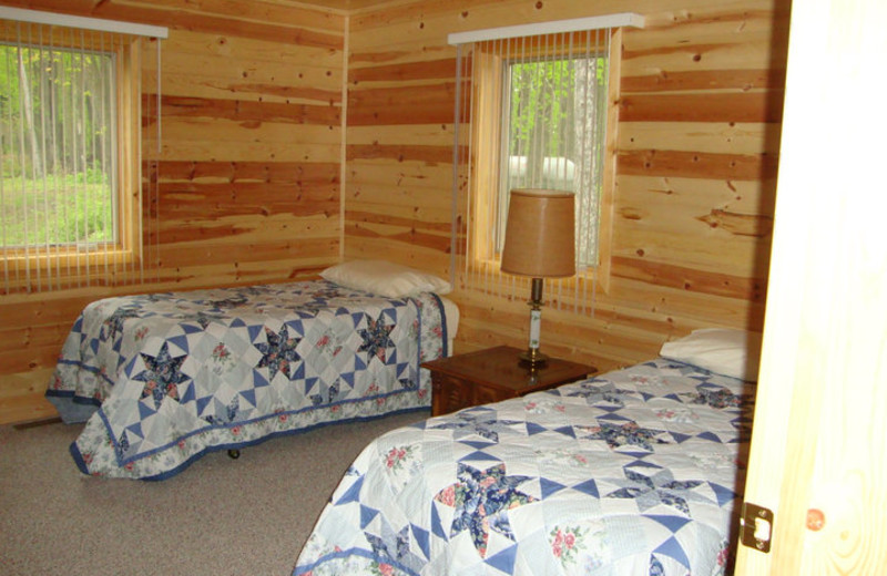 Cabin bedroom at Anchor Inn Resort.