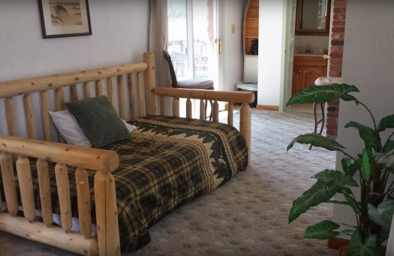 Cabin living room at Evans Lake Resort.