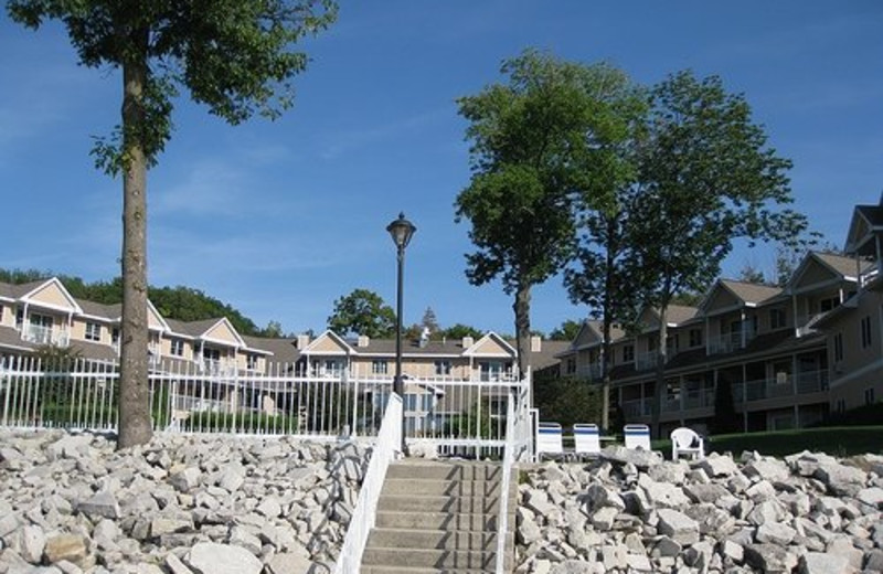 Stairs to lake at Westwood Shores Waterfront Resort.