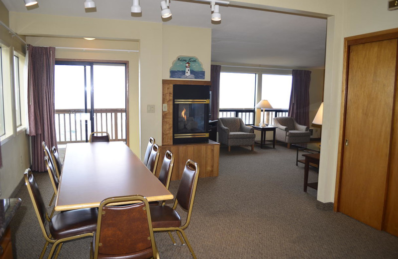Beach house interior at Surfrider Resort.