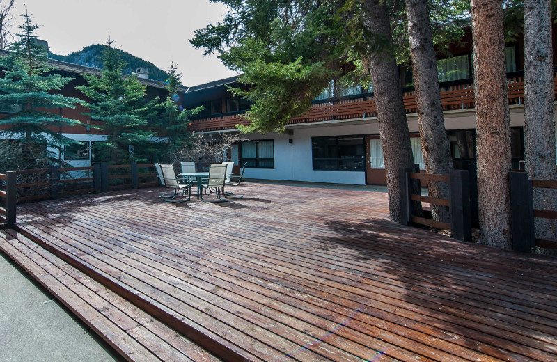 Patio at Guest room at Bumpers Inn.