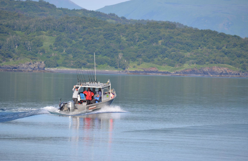 Boating at Zachar Bay Lodge.