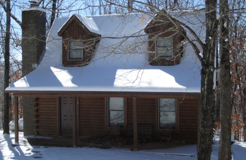 Winter time at the cabin at Rockin Z Ranch.