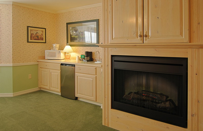 Turret  suite includes UltraBath Therapy Tub for two, kitchenette and sitting area at The Ashley Inn. 