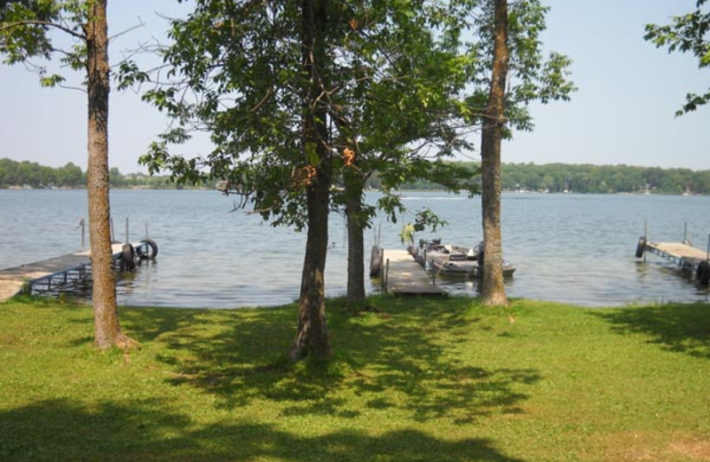 The docks at Cozy Cove Resort.