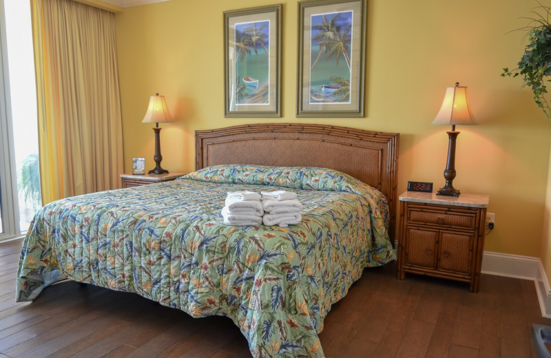 Rental bedroom at Seaside Vacations.