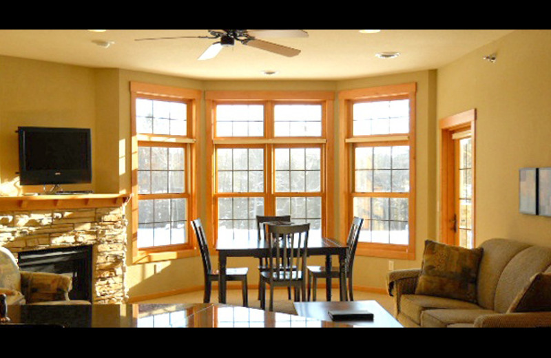 Vacation rental living room at Northernaire Resort.