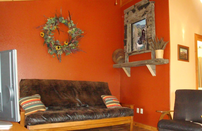 Guest living room at Bristlecone Lodge.