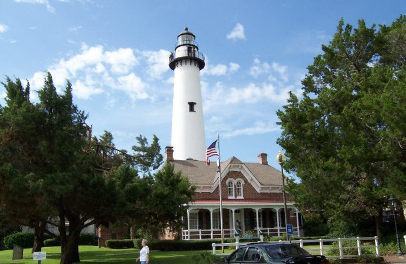 View of Saint Simons Lighthouse at Real Escapes Properties.