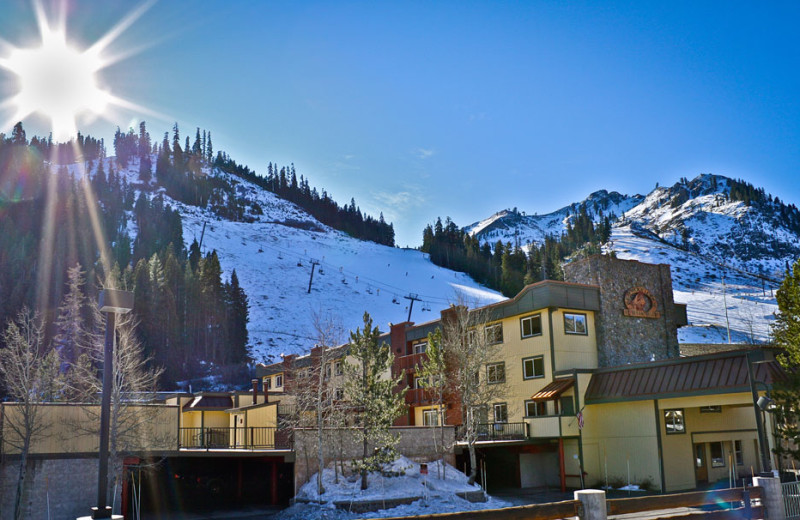 Exterior in Winter at the Red Wolf Lodge at Squaw Valley