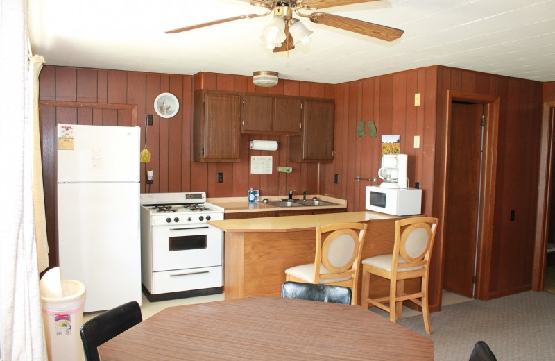 Cabin kitchen at South Turtle Lake Resort.