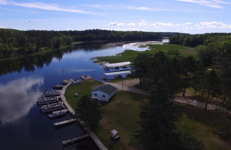 Aerial view of Becker's Resort & Campground.