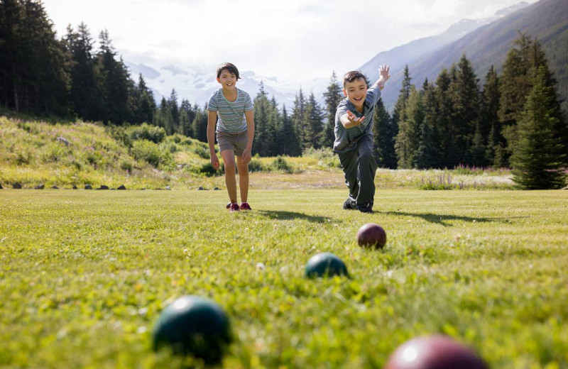 Yard games at CMH Cariboos Lodge.