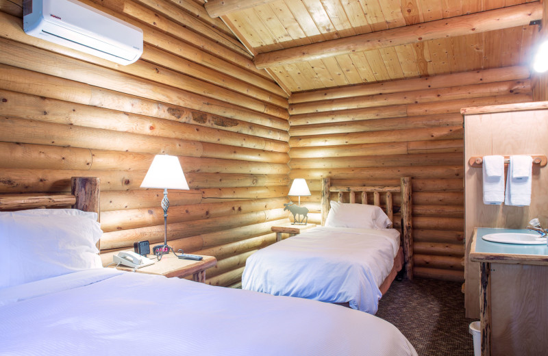 Cabin bedroom at North Forty Resort.