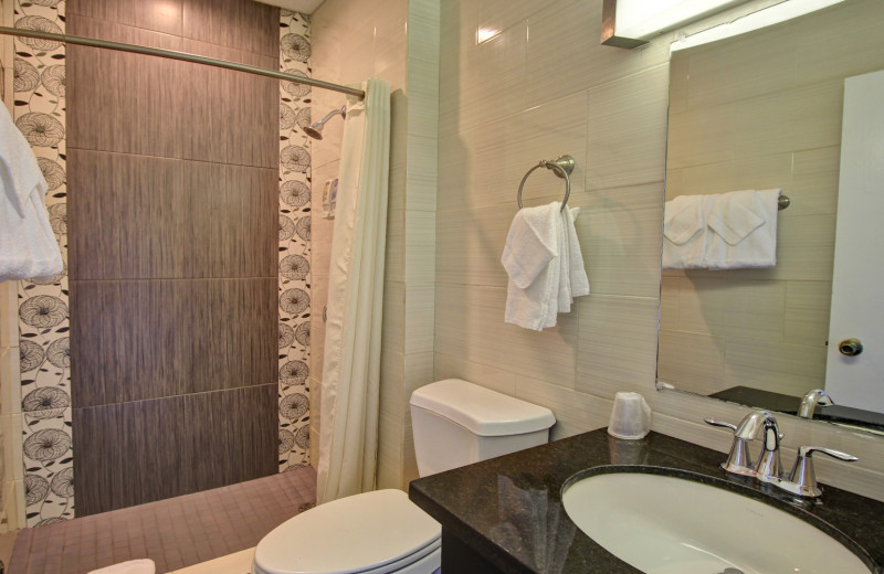 Guest bathroom at WindWater Hotel & Resort.