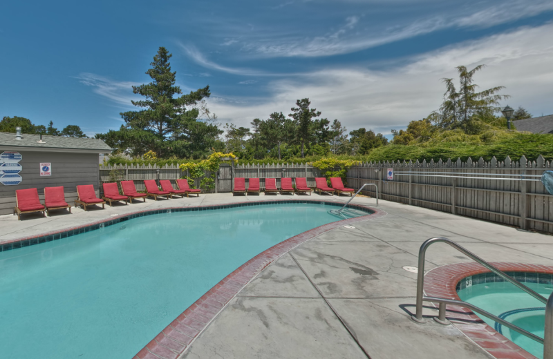 Outdoor pool at Cambria Pines Lodge.