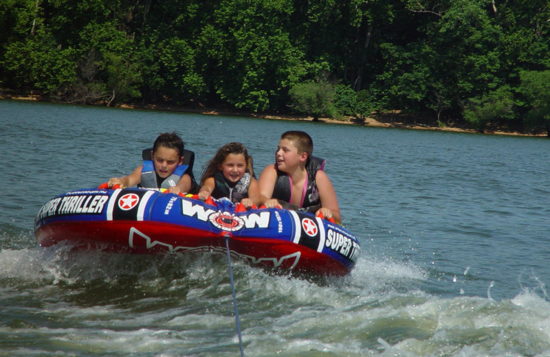 Water tubing at Paradise Cove Marine Resort.