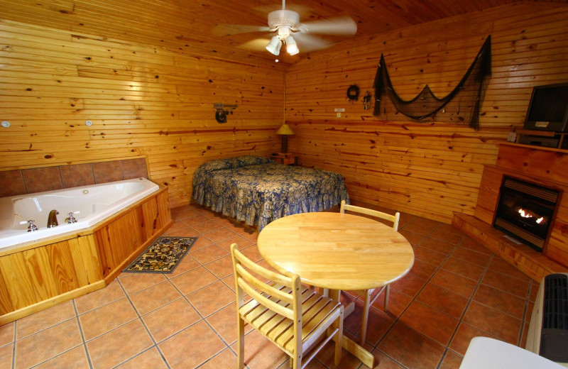 Cabin interior at Ozark Cabins.