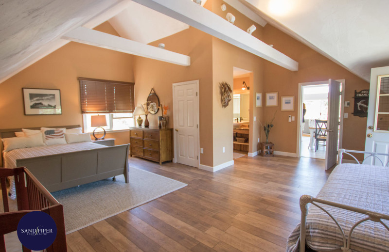 Rental bedroom at Sandpiper Rentals.