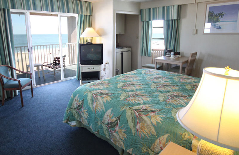 Oceanfront king room at Flagship Oceanfront Hotel Ocean City.