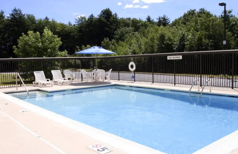 Outdoor pool at Hampton Inn Saco/Biddeford.