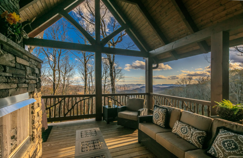 Cabin deck at Blue Ridge Vacation Cabins. 