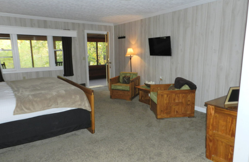 Rental bedroom at Stay Waterfront - Cheat River Lodge & Cabins.