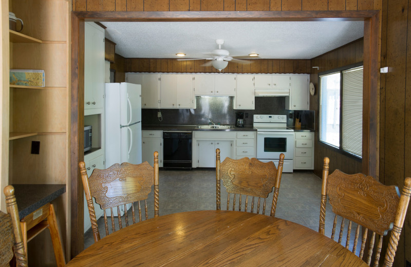 Cabin kitchen at Brady Mountain Resort & Marina.
