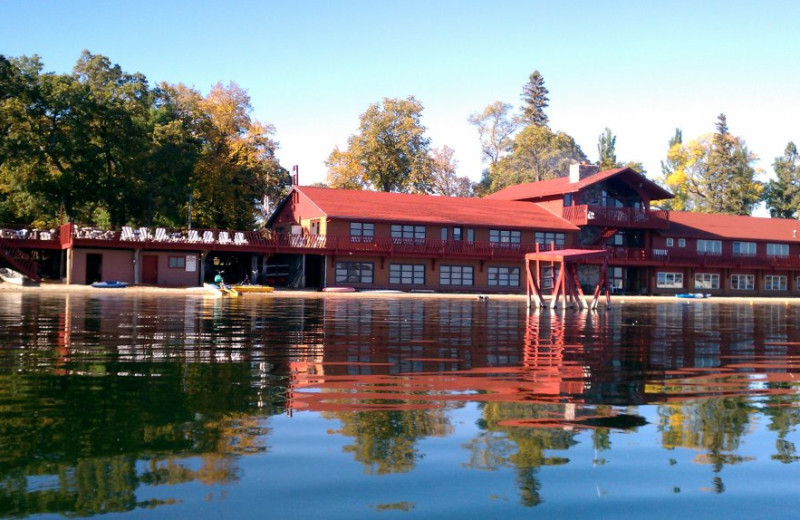Resort from lake at Fair Hills Resort.