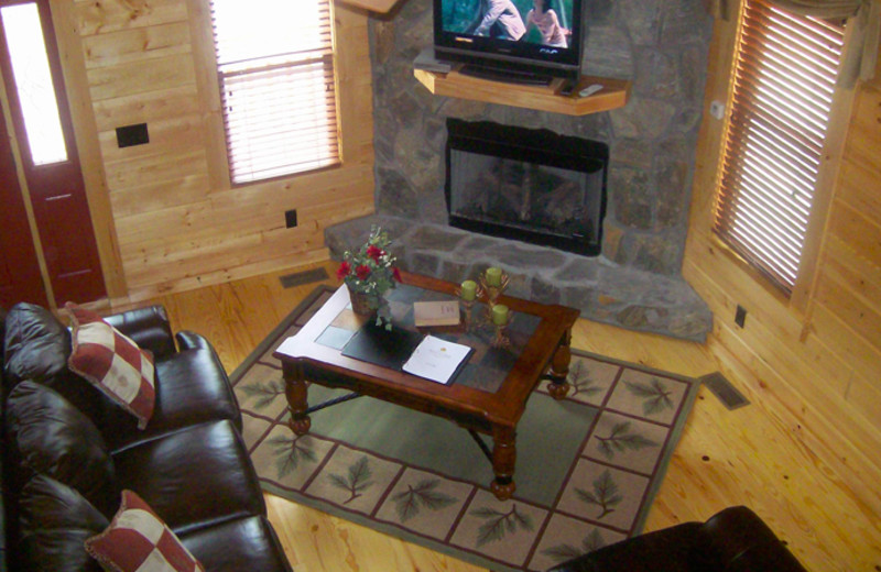 Cabin living room at White Oak Lodge & Resort.