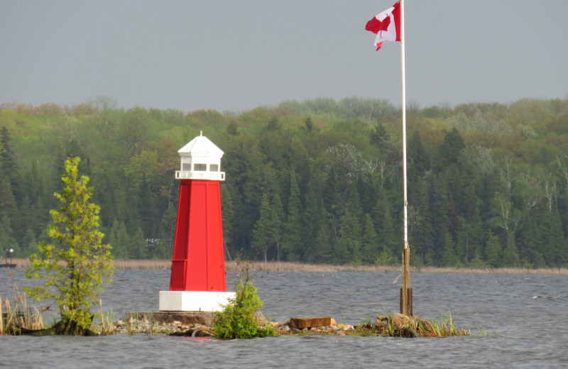 Lighthouse near near Scotsman Point Cottage Resort. 