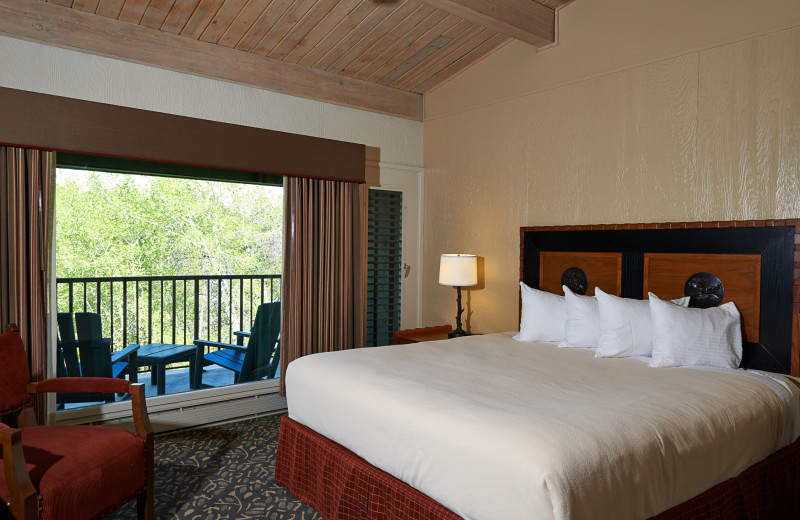 Guest room at Jackson Lake Lodge.