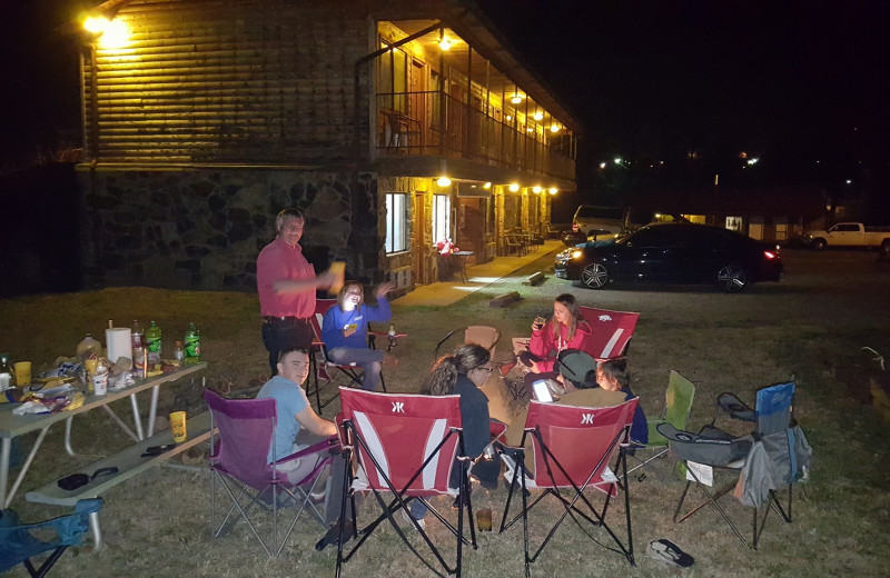 Campfire at Lemley's Cedar Rock Inn.