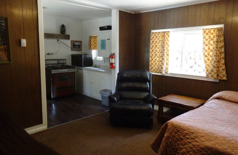 Cabin interior at North Shore Lodge & Resort.